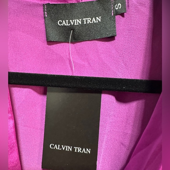 Calvin Tran | Magenta Long Sleeve Mini Dress - Picture 3 of 3